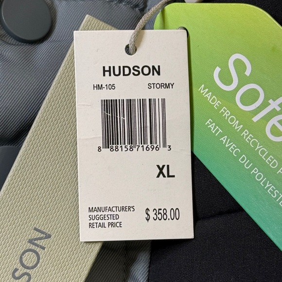 $358 MENS HUDSON PUFFER OUTDOORS SKI COAT JACKET STORMY GRAY VEGAN DOWN FILLED - Picture 4 of 16